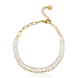 Stainless steel bracelets Gold-Crystal