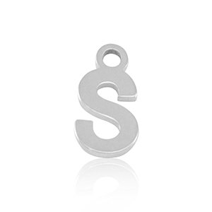Stainless steel charms initial S Silver