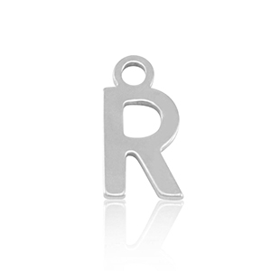 Stainless steel charms initial R Silver