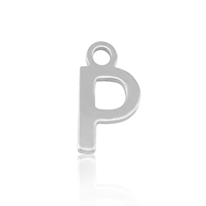 Stainless steel charms initial P Silver