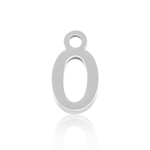 Stainless steel charms initial O Silver