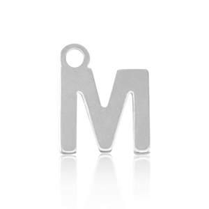 Stainless steel charms initial M Silver