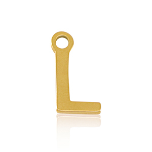 Stainless steel charms initial L Gold