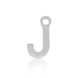 Stainless steel charms initial J Silver