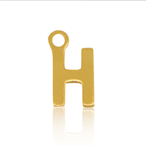 Stainless steel charms initial H Gold