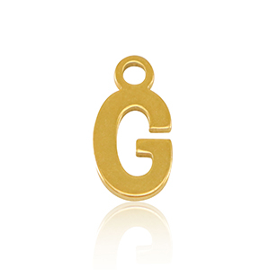 Stainless steel charms initial G Gold