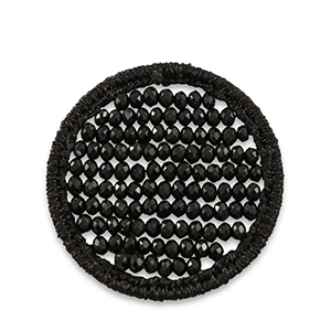 Crochet pendants with faceted beads 35mm Black