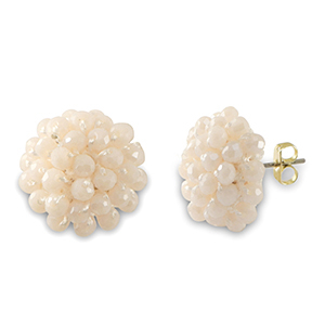 Top Faceted earrings with loop Nude Pink