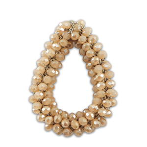 Top Faceted charms drop Beige