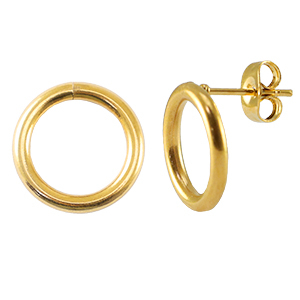 Stainless steel findings earrings / earpin 14mm Gold