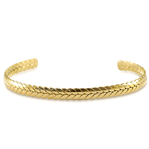 Stainless steel bracelets bangle leaf Gold