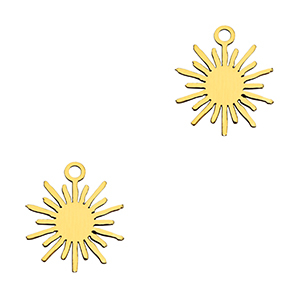 Stainless steel charms sun Gold