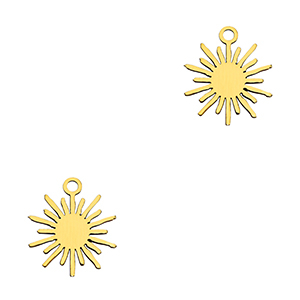 Stainless steel charms sun Gold