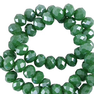 Top faceted beads 6x4mm disc Nile Green-Pearl Shine Coating