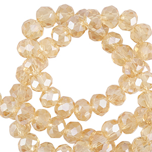 Top faceted beads 6x4mm disc Marigold Yellow-Pearl Shine Coating