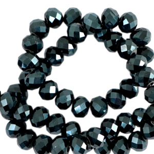Top faceted beads 4x3mm disc Forest Green-Pearl Shine Coating