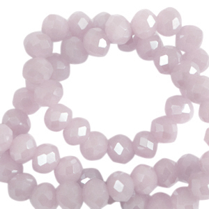 Top faceted beads 4x3mm disc Lavender Fog-Pearl Shine Coating