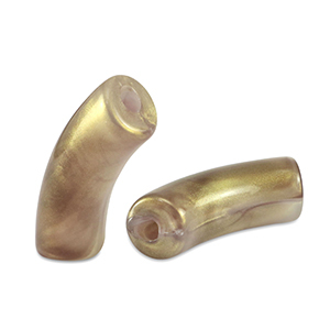 Acrylic tube beads shiny Golden Taupe