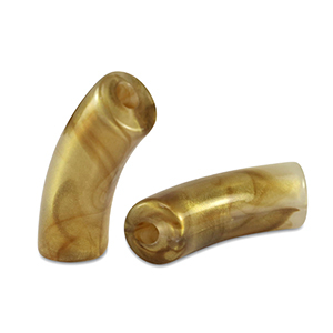 Acrylic tube beads shiny Golden Brown