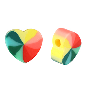Polymer beads heart Multicolour