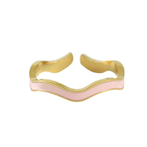 Stainless steel rings Gold-Light Pink