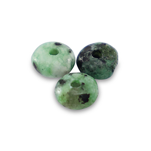 Natural stone beads Serpentine rondelle 4mm Shamrock Green
