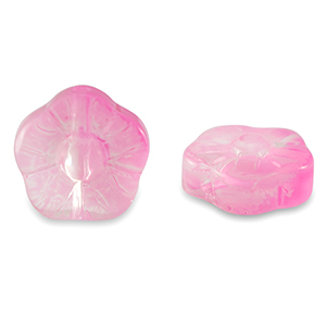 Glass beads flower Pink