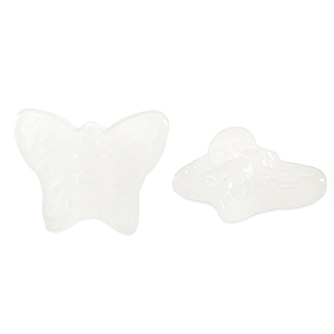 Glass beads butterfly Milky White