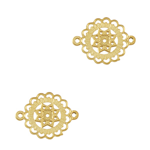 Stainless steel charms connector Bohemian 10mm Gold