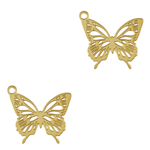 Stainless steel charms butterfly Gold