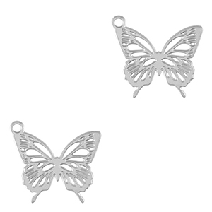 Stainless steel charms butterfly Silver
