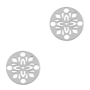 Stainless steel charms connector bohemian 14mm Silver