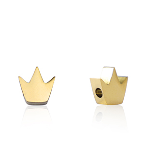 Stainless steel beads crown Gold