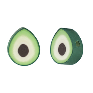 Polymer beads avocado Green-White