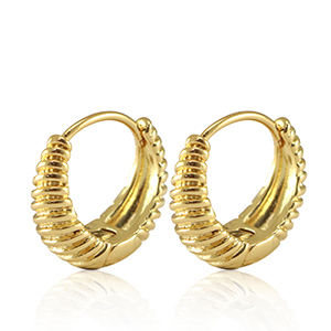 Brass TQ metal earrings creole Gold