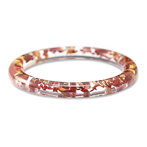 Ready-made Bracelets with dried flowers Burgundy Red-Gold