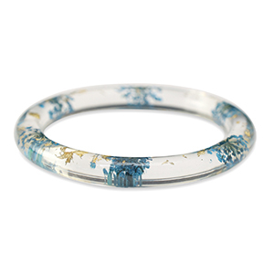 Ready-made Bracelets with dried flowers Blue-Gold