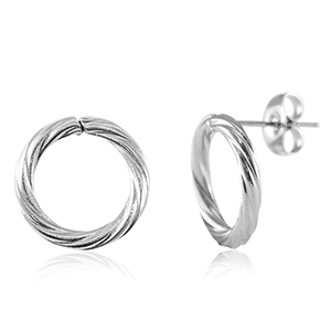 Stainless steel earrings 14mm Silver