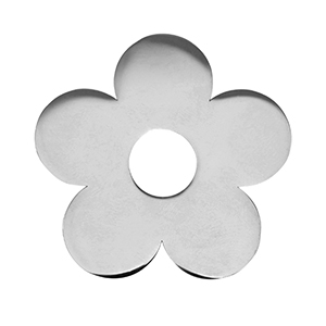 Stainless steel charms flower Silver