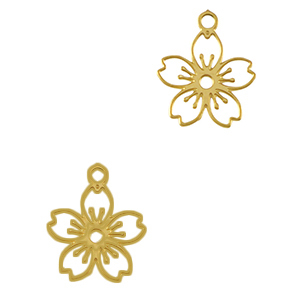 Stainless steel charms flower Gold