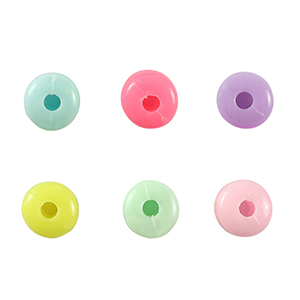 Acrylic look beads disc Multicolour Pastel