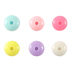 Acrylic look beads rondelle Multicolour Pastel