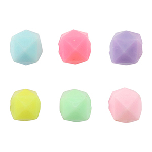 Acrylic look beads faceted Multicolour Pastel