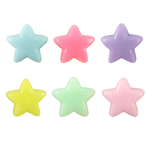 Acrylic look beads star Multicolour Pastel
