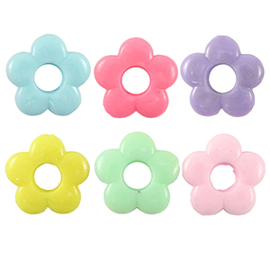 Acrylic look beads flower Multicolour Pastel