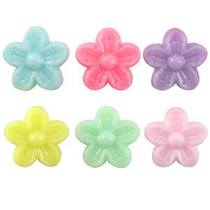 Acrylic look beads flower Multicolour Pastel