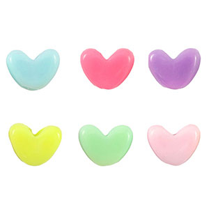 Acrylic look beads heart Multicolour Pastel
