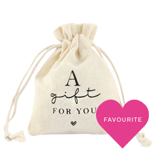 Jewellery Linen Bag "a gift for you" Off White