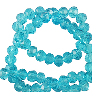 Top faceted beads 6x4mm disc Azure Turquoise Blue
