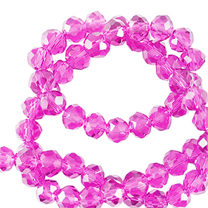 Top faceted beads 3x2mm disc Neon Pink